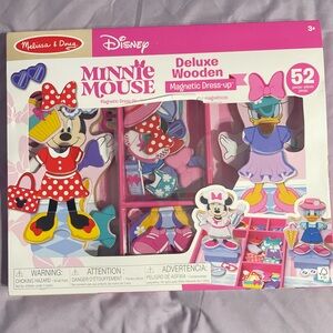 Melissa & Doug Minnie Mouse Wooden Magnetic Dress-Up Set - Red, Blue, Pink